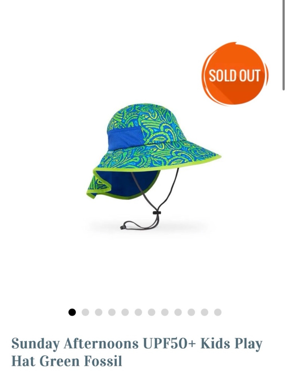 Sunday Afternoons Kids UPF50+ Play Hat in Green Fossil